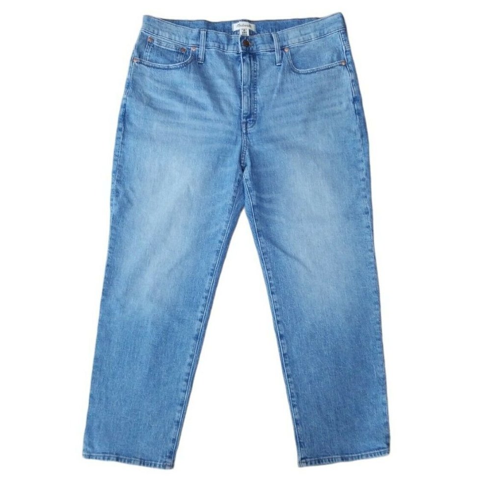 Madewell Relaxed Jeans Straight Leg Springtide Wash Size 33P petite high rise
